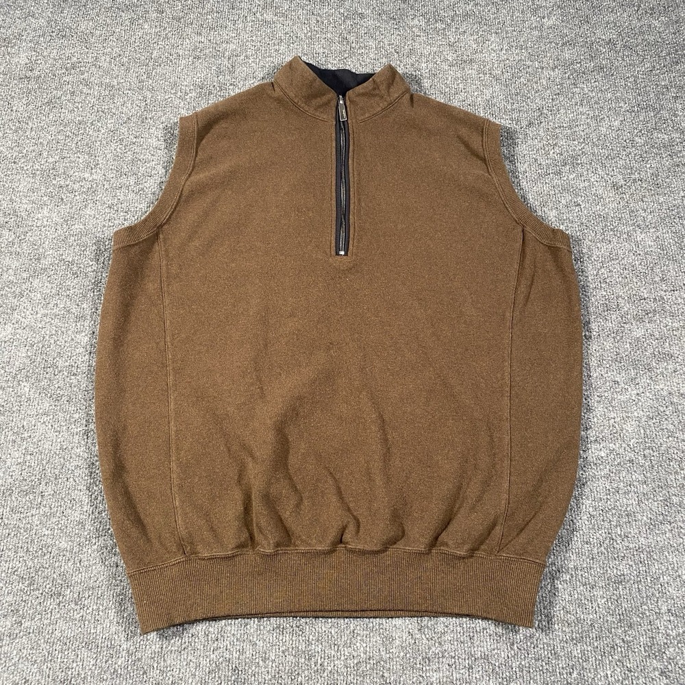 Straight Down 1/4 Zip Golf Sweater Vest Mens Medium Pullover Casual